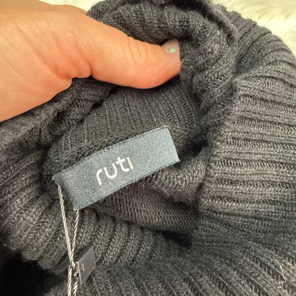 Ruti Modern Maximalist Tunic Sweater Black Size XL Wool Cashmere Blend NWT - Picture 4 of 12